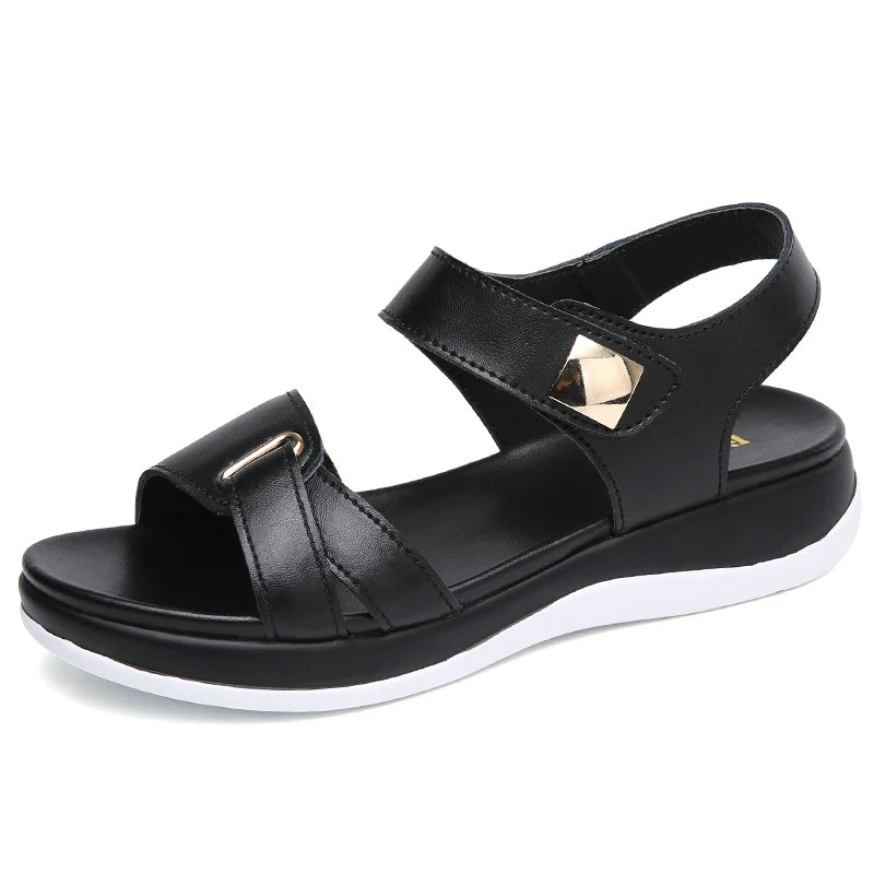 Diana- Sandales en cuir confortables et antidérapantes pour femmes