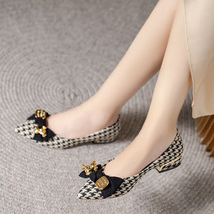 Judith- Escarpins à talons bas et bout pointu pour femmes
