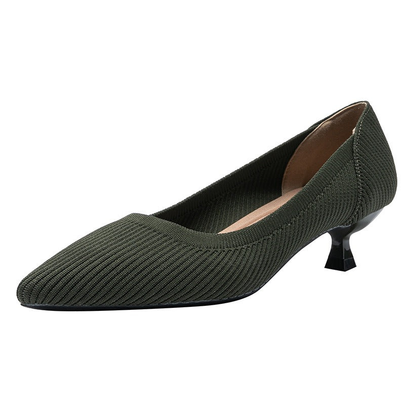Inaya- Escarpin mi- talons en tissu confortable et respirant
