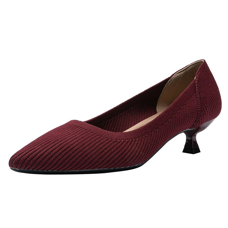 Inaya- Escarpin mi- talons en tissu confortable et respirant